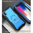thumbnail image 6 of iPhone Xs Max Case and Cover 6.5 Inch 2018, Allytech 3 in 1 Hybrid Hard PC Soft Rubber Heavy Duty Shockproof Finger Ring Holder Kickstand Slim Case for iPhone XS Max 6.5", Black + Blue, 6 of 6