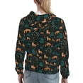thumbnail image 7 of Picia Deers In The Forest Pattern Casual Women's Hoodie, Hooded Sweatshirt with Kangaroo Pocket, Comfortable Pullover with Eye-catching Drawstrings-Medium, 7 of 7