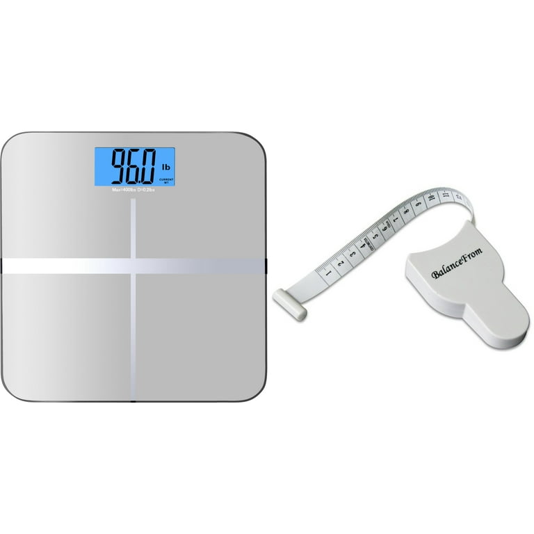Rechargeable Digital Scale for Body Weight, Precision Bathroom Weighing  Bath Scale, Step-on Technology, High Capacity - 400 lbs. Large Display 5  Core BS 02 R BLK 