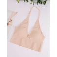 thumbnail image 7 of Gustave Halter Longline Bralette for Women Wireless Padded Sports Bra V Neck Backless Seamless Ribbed Yoga Workout Crop Top with Built in Bra (Skin, L), 7 of 7