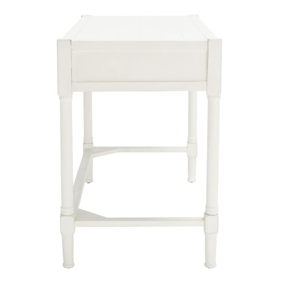 SAFAVIEH Filbert Solid Retro 2-Drawer Writing Desk, Distressed White