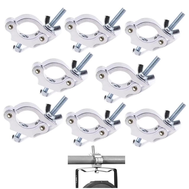 8 Gancho Abrazadera Reforzada de Aluminio Para Luz Escenario Tubo 1.5 a 2