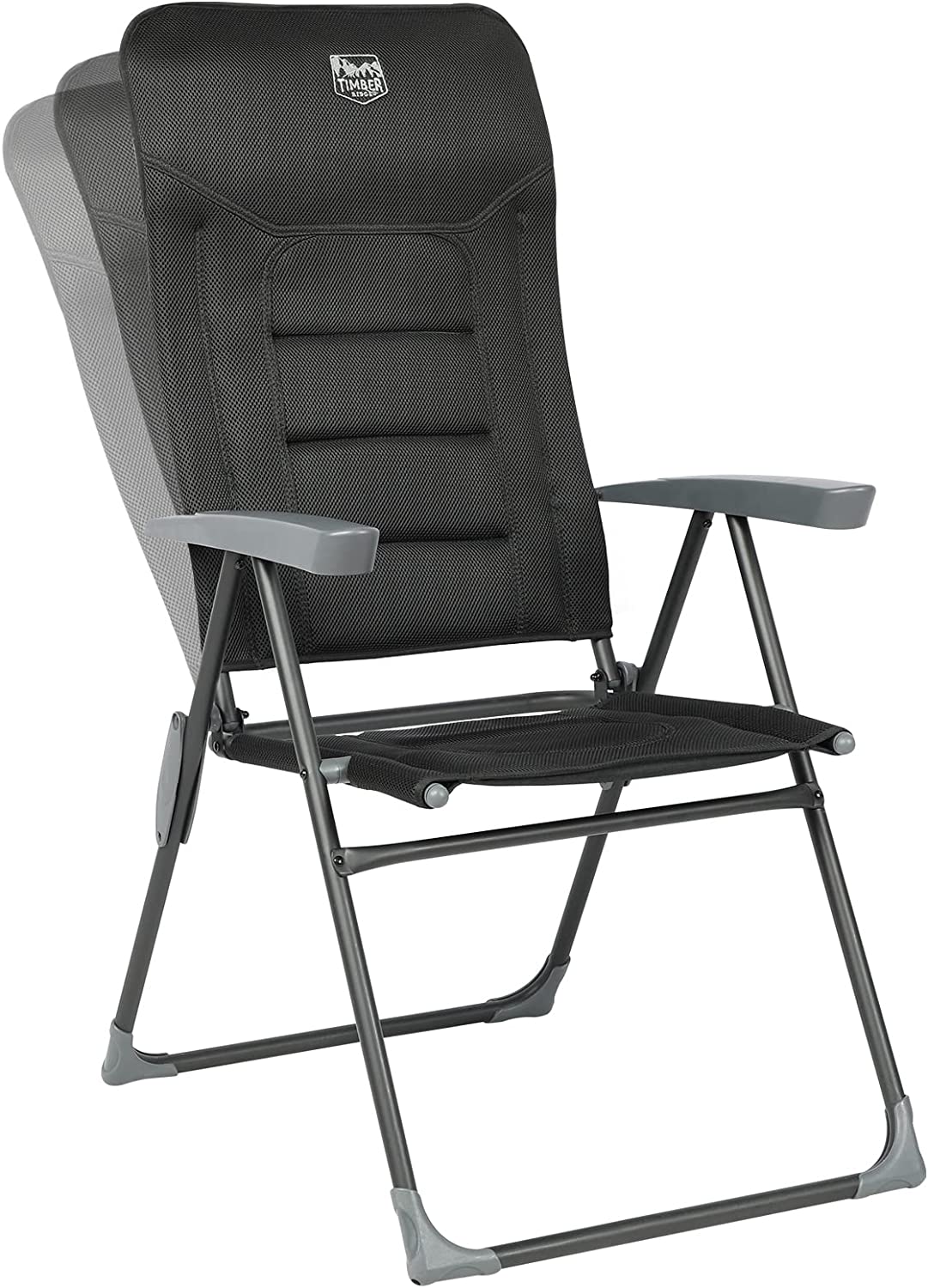 High Back Folding Camping Chair with 7-Level Adjustable Backrest, Foldable Reclining Patio Chair, Lightweight Aluminum Lawn Chair, Padded Outdoor Chair for Backyard, Deck, RV, Porch - image 1 of 8