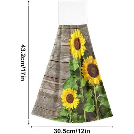 

Spring Sunflower Kitchen Towels Set of 2 Rustic Summer Flower Hand Towels with Loop Soft Absorbent Tea Bar Hand Towel for Bathroom Farmhouse Decor Gift