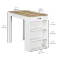 thumbnail image 3 of HOMCOM Counter Height Bar Table with Storage Drawer and 3 Shelves, Grey, 3 of 10
