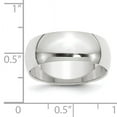 thumbnail image 3 of 14k White Gold Solid Polished Half Round 8mm-Half-Round Band Ring Size 11 -  Jewelry Gift for Mom, 3 of 3