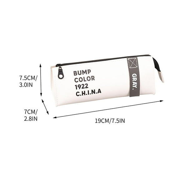 Pequeña Bolsa de Maquillaje,Estilo de Alta Belleza Bolsa de Lápiz de Estudiante de Gran Capacidad,Material de Cuero Ligero para Almacenamiento Cosméticos Artículos de Aseo Papelería Bolsa de Lápiz Gra