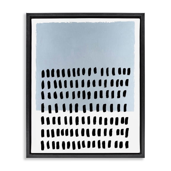 Stupell Industries Blue Dotted Pattern Abstract Painting Black Floater Framed Canvas Art Print Wall Art, 17 x 21