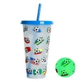 thumbnail image 1 of Luminous Straw Cups Christmas Color Changing Cup with Lid Gift (Green Football Game), 1 of 7