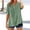Green, variant on Lumosvexa Womens Plain T-Shirt for Women Linen Short Shirt Tops V-neck Cotton T Shirt Blue Size S