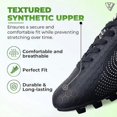 thumbnail image 3 of Vizari Botas de Fútbol USA Stealth para Terreno Firme para Niños: Calzado Deportivo Duradero y Ligero para Niños y Niñas, Blanco/negro, Talla 7, 3 of 6