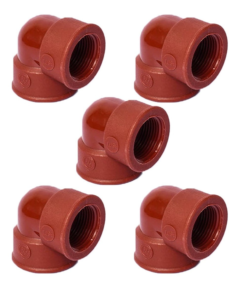 5 Pzs Codo 90° 1/2 PuLG Roscado Plástico Pvc Agua Hidráulico | Walmart ...