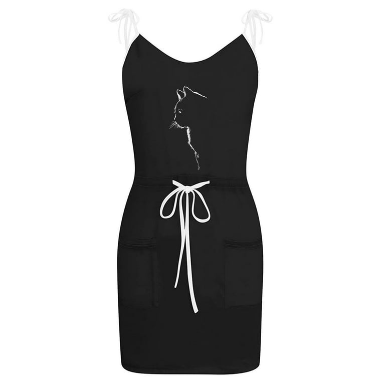 Plain Black Spaghetti Strap Drawstring Dress, Handwash, Western