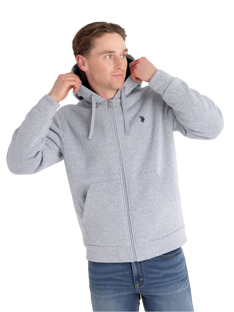 U.S. Polo Assn. Men's Heather Grey Full Zip Jacket, M - Walmart.com