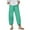 Green, variant on Mrat Women's Cotton Linen Capris Casual Capris Pants Solid Cropped Comfy Baggy Trousers with Pockets Loose Pants S-20 Orange XL