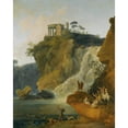 thumbnail image 2 of Pierre-Jacques Volaire 15x18 Black Ornate Wood Framed Double Matted Museum Art Print Titled - The Waterfalls at Tivoli with Figures Resting and Hunting, 2 of 5
