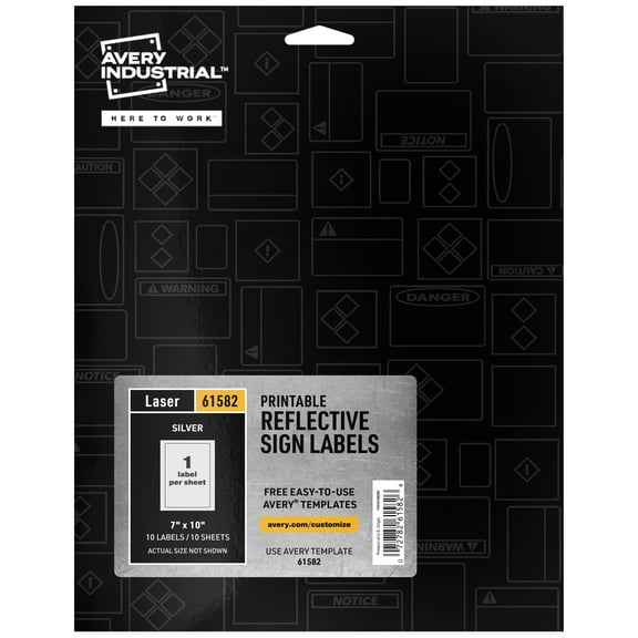 Avery Reflective Labels, 7" x 10", Silver, 10 Labels (61582)