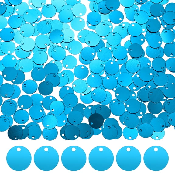 Uxcell 6-Pack 10 mm Flat Round Loose Sequins Paillettes for Crafts for DIY Projects/Sewing [Lake Blue]