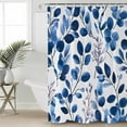thumbnail image 6 of Shower Curtains Ombre Blue Leaves Plant Bath Curtain Watercolor Art Waterproof Bathroom Shower Curtain Set with Hooks Decoration 72 x 72 Inches, 6 of 7