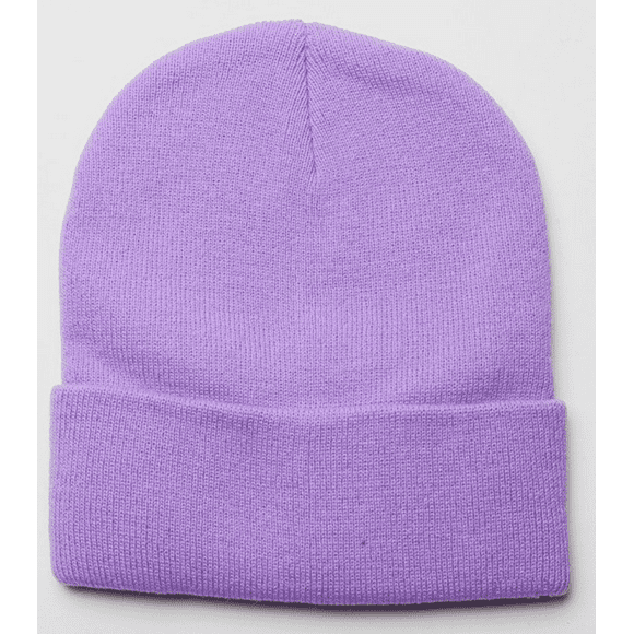 Stromguard Men Women Knit Skully Beanie Hat Ski Cap Cuff Slouchy Plain Solid Warm Winter - Light Purple
