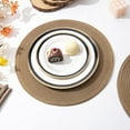 thumbnail image 5 of 15 inch Round Braided Placemats Set of 6 Non Slip Heat Resistant Cotton Polyester Table Mats Washable Place Mats for Kitchen Dining Party Table Decor (Beige, 6), 5 of 9