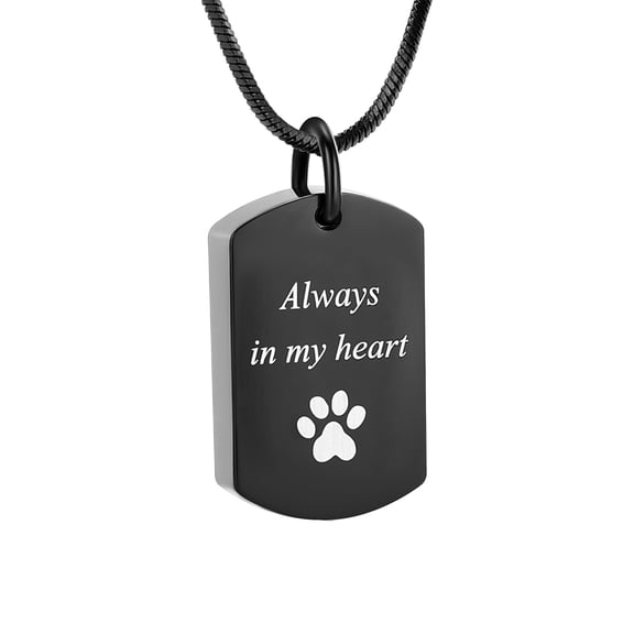 Cremation Jewelry Urn Necklace for Ashes for Pet, Paw Print Memorial Ash Jewelry, Keepsake Pendant for Pet's Cat Dog's Ashes with Filling Kit