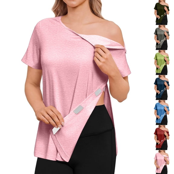 Chemo Dialysis Shirts for Women Post Shoulder Surgery with Double Shoulder Zippers After Rotator Cuff Injury Green 3XL
