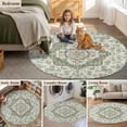 thumbnail image 5 of Sage Green Boho Round Area Rug 5Ft Washable Circle Rugs for Living Room Bedroom, Vintage Abstract Art Ethnic Tribe Non-Slip Carpet Floor Mats Indoor Outdoor Carpet Runner Aesthetic Home Decor, 5 of 8