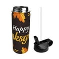 thumbnail image 2 of Yiaed Happy Thanksgiving 1 Print Water Bottle with Straw Lid, Stainless Steel Double Wall Insulated Water Bottle | Leak-Proof and Spill-Proof Water Bottle, 2 of 8