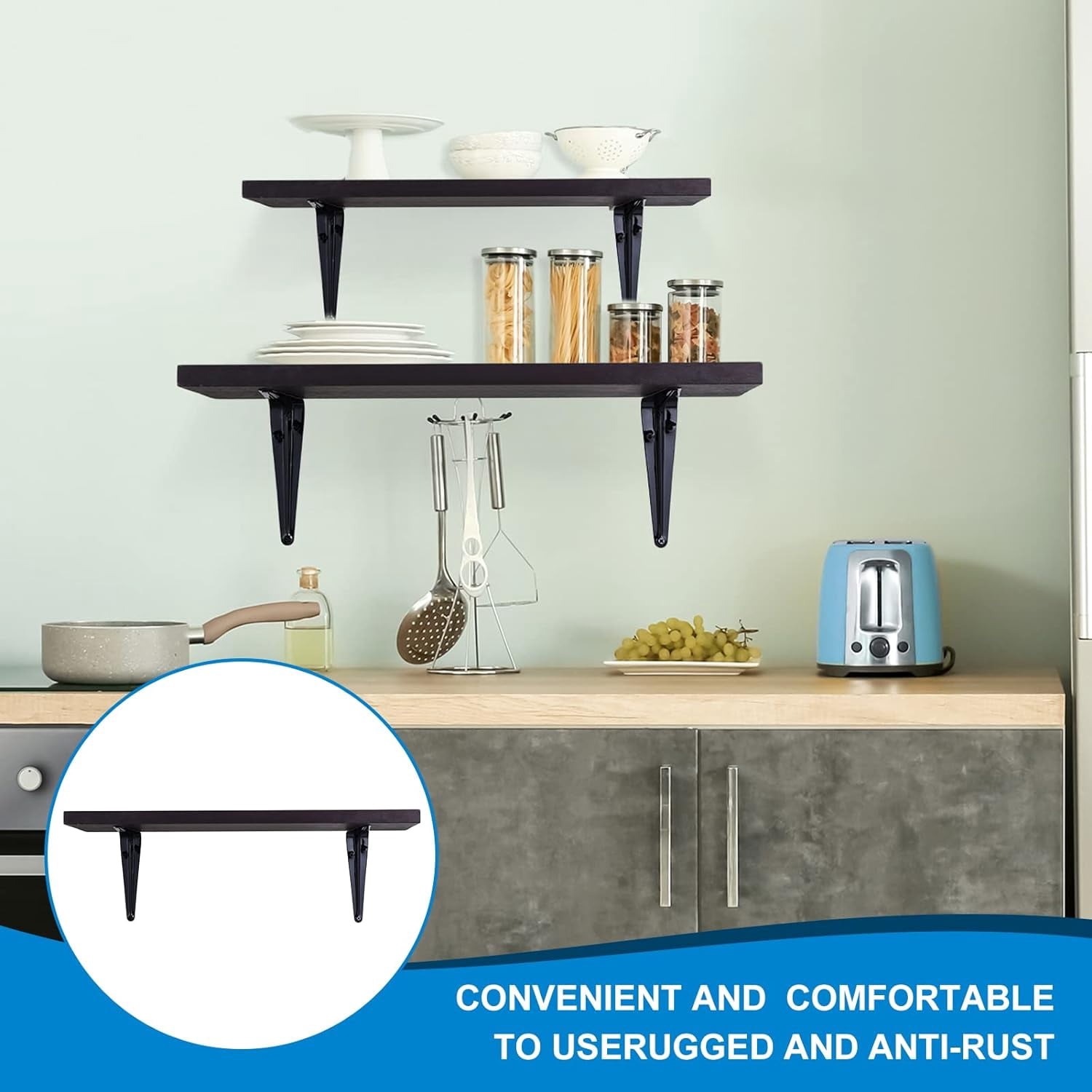 10 Pack Shelf Bracket 10 Inch ,Heavy Duty Shelf Brackets,Floating Shelf Bracket L Brackets,Metal Shelf Brackets for Wall, 10”L x 8”H x1.7”W