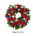 thumbnail image 3 of Patriotic Wreath Front Door 4th of July Decor,Simulation Flower Hanging Garland Independence Day,Red White Blue Floral Home Wall Decoration,Memorial Day Labor Day Veterans Day Holiday Outdoor Porch, 3 of 7