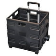 thumbnail image 2 of Rolling Foldable Plastic Crate with Telescopic Handle and 3-in. Wheels, 2 of 3