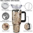 thumbnail image 2 of 40oz Insulated Stainless Steel Tumbler with Handle, Straw & Lid - Water Bottle for Travel - Horse Lovers Gift for Women, 2 of 6