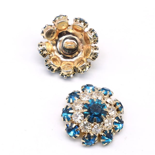 Apmemiss Clearance Rhinestone Buttons, Crystal Rhinestone Buttons Flatback Crystal Flower Buttons Wedding Bridal Accessory for Women Crafts DIY Jewelry Making Clothes Bags Shoes Bouquet Decoration
