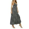 thumbnail image 6 of Musuos Women Leopard Printed Slip Dress, Sleeveless Backless Deep V-neck A-line Long Dress, 6 of 10