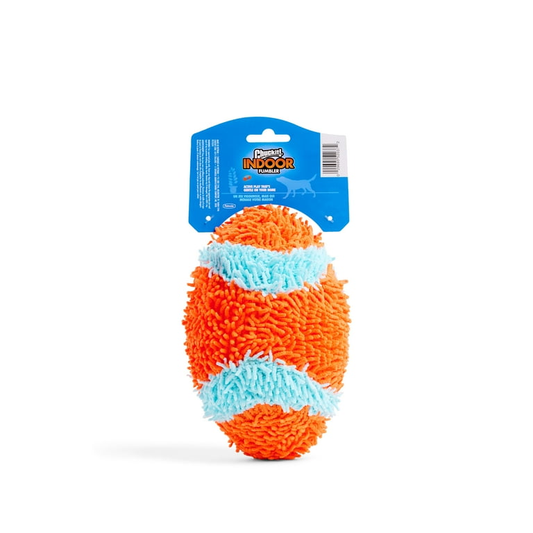 Chuckit!, Indoor Fumbler Soft Plush Chenille Football Dog Toy, 9.5