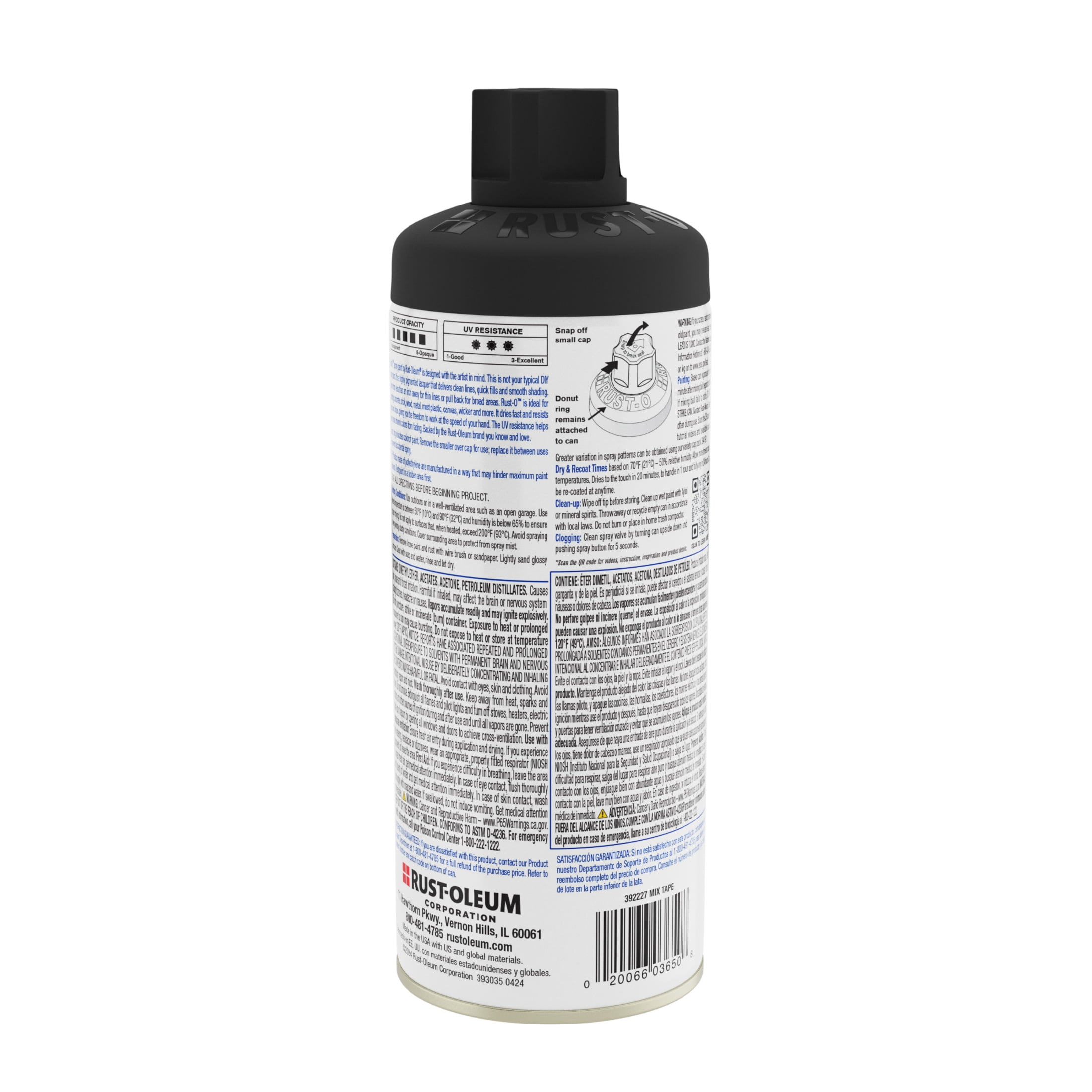 (2 pack) Mix Tape, Rust-Oleum Rust-O Acrylic Matte Spray Paint-392227, 11 oz