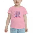 thumbnail image 2 of Hello World, I'm New Here Funny Toddler T-Shirts for Boys Girls (Pink, 3T), 2 of 5