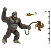 MonsterVerse 6” Ferocious Skull Island Kong Figure with Battle Damage, Helicopter and Propeller Accessory