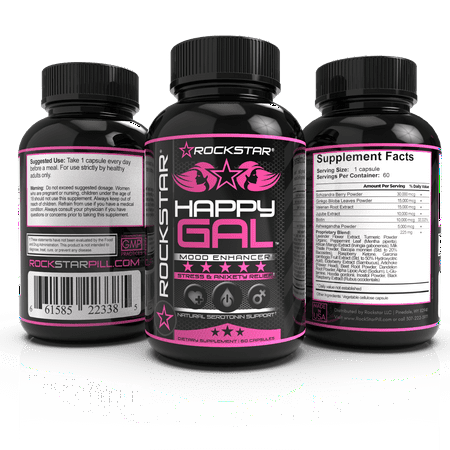 Happy Gal, Supplement for Serotonin, Anxiety and Depression Support, 60