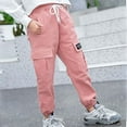 thumbnail image 6 of LYHaoo Boy And Girls' Pants Knitted Leggings Joggers Infant Harem Pants For Toddler Drawstring Pants Girls Cargo Pants Sizes 9-10 Years Pink, 6 of 6