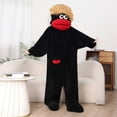 thumbnail image 4 of Silly Onesie Green Plush Monster Onesie Pajamas, Cozy Full-Body Sleepwear With Soft Fabric, Long Sleeves Add Shoes And 2PC Comb (Comb Color Random) Black S, 4 of 4