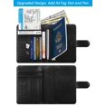 thumbnail image 3 of Funda de piel Airtag para pasaporte, con bloqueo RFID, artículos esenciales de viaje, accesorios de equipaje imprescindibles para viajar (118 #Black), 3 of 9
