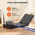 thumbnail image 4 of MEETION Foldable Keyboard and Mouse, Folding Portable Wireless Keyboard Mouse, Full Size Rechargeable 2.4G+Dual Bluetooth Keyboards Combo for Busines, 4 of 8