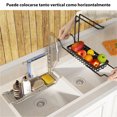 thumbnail image 4 of Cipaher Estante de Fregadero Telescópico Estante de Cocina Expandible Organizador para Toallitas Esponja Toallitas Jabón Detergente, 4 of 8