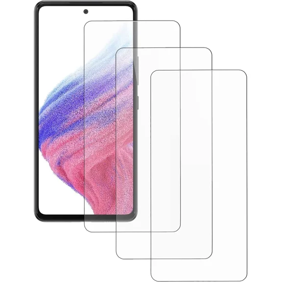 3 Pack Tempered Glass Screen Protector for Samsung Galaxy A53 5G, Anti-Scratch, Case Friendly, Bubble Free Installation