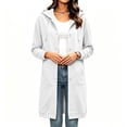 thumbnail image 6 of Oversized Sweatshirts for Women Drawstring Button Down Loose Long Sleeve Casual Solid Color Mid Length Hoodie Coat with Pockets M, 6 of 9