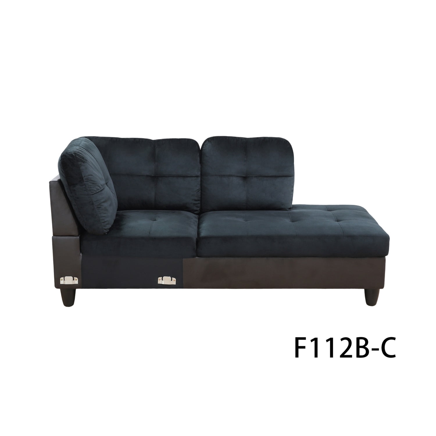 Hommoo Lint and PVC Living Room Furniture Sets, L Shaped Couches and Sofas, Modern Sectional Sofa for Home & Office, Dark Blue and Brown(No Ottomans)