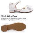 thumbnail image 4 of BURUDANI Girls’ Closed Toe Dress Shoes Low Heel Ankle Strap Bow Ballet Princess Sandals for Wedding Party, 4 of 5
