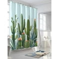 thumbnail image 3 of Shower Curtain Blue Cactus Bathroom Curtains with Hooks, Waterproof Fabric Summer Tropical Plants Floral Bath Shower Curtains Set for Bathroom Bathtubs Decor 36x72 Inch, 3 of 8